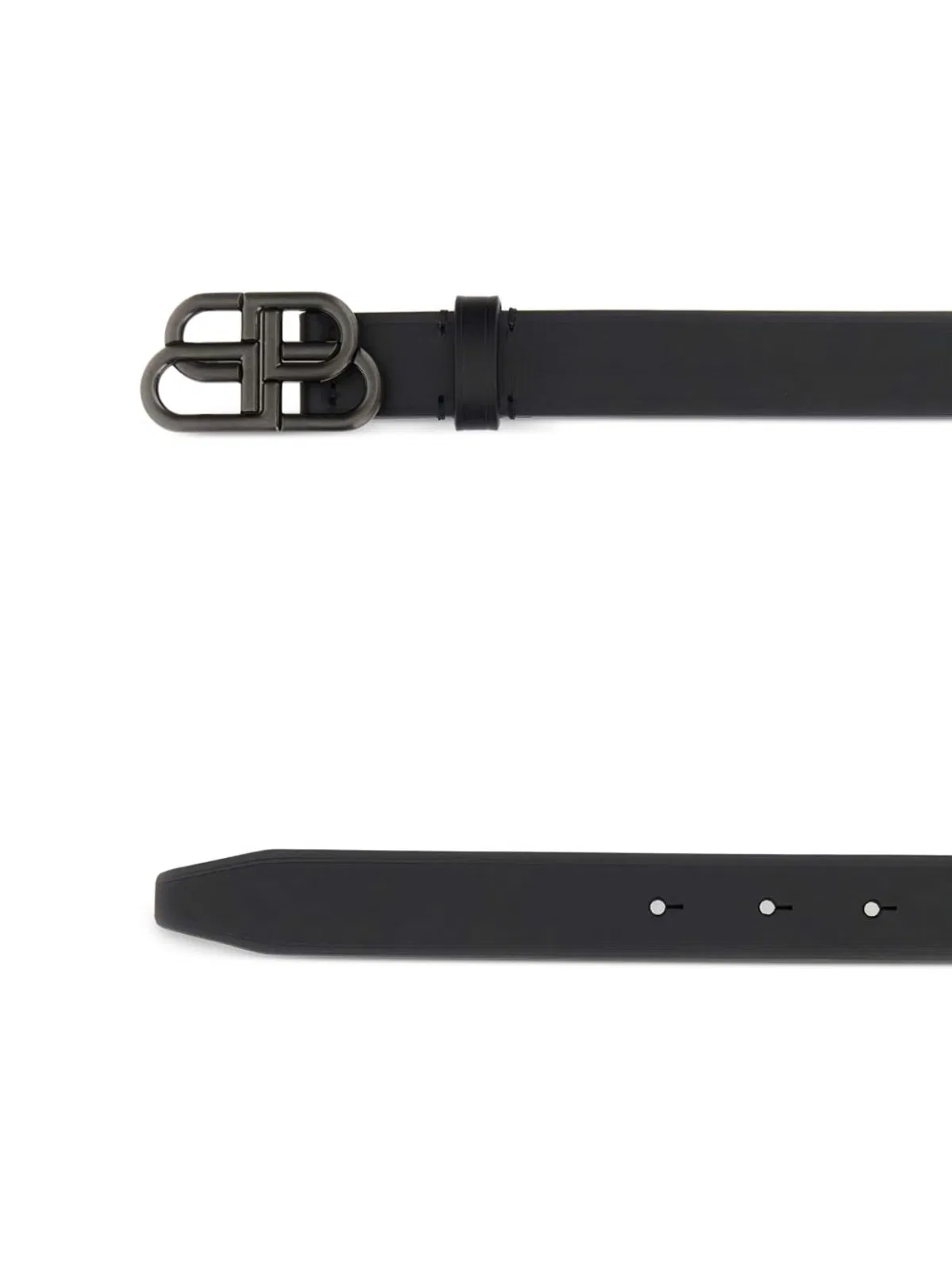 Balenciaga Bb Thin Belt In Black