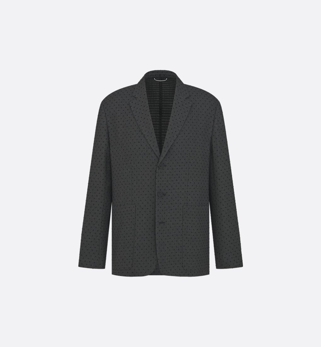 Grey Wool Alpaca Woven Jacket