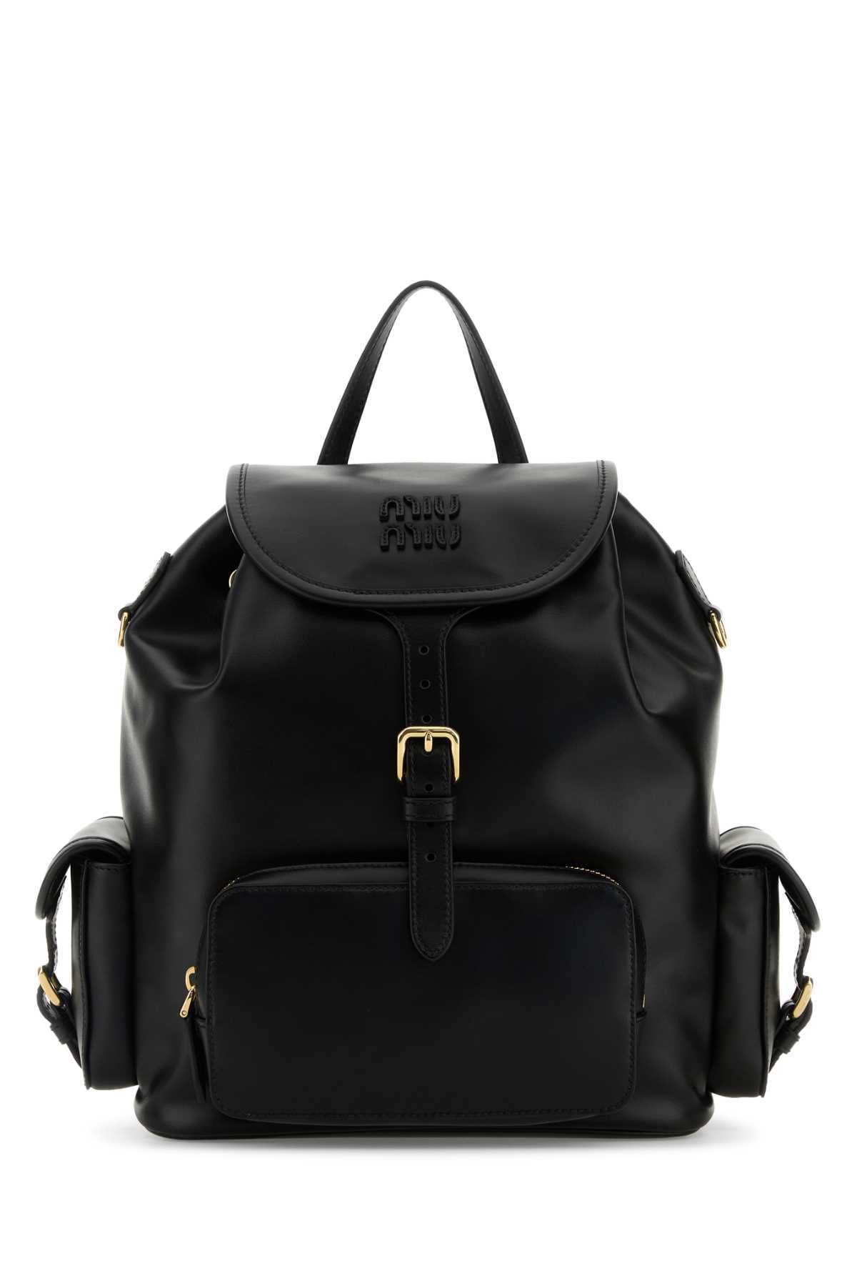 Miumiu Leather Backpack With Pockets