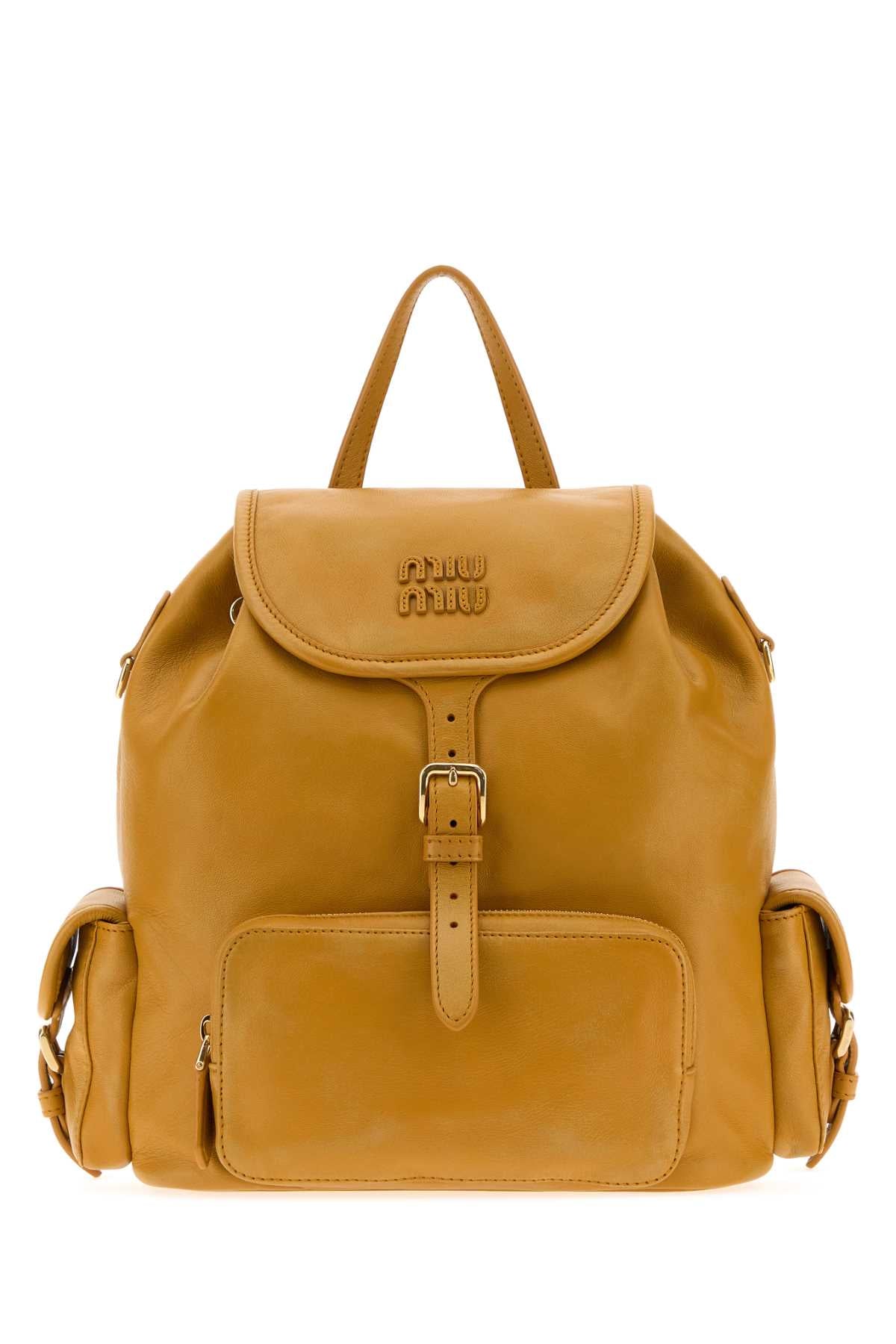 Mustard Nappa Leather Backpack