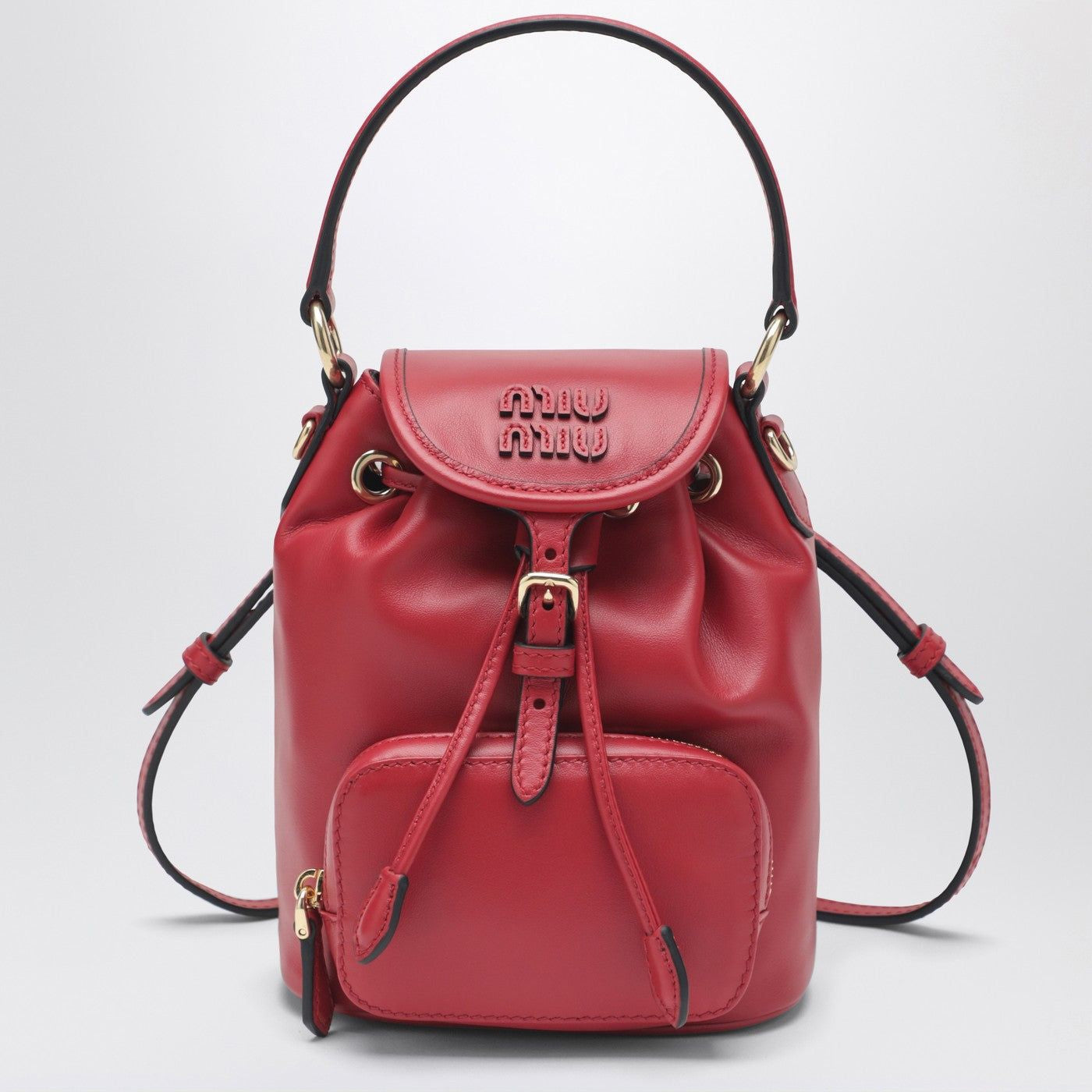 Small Red Leather Backpack