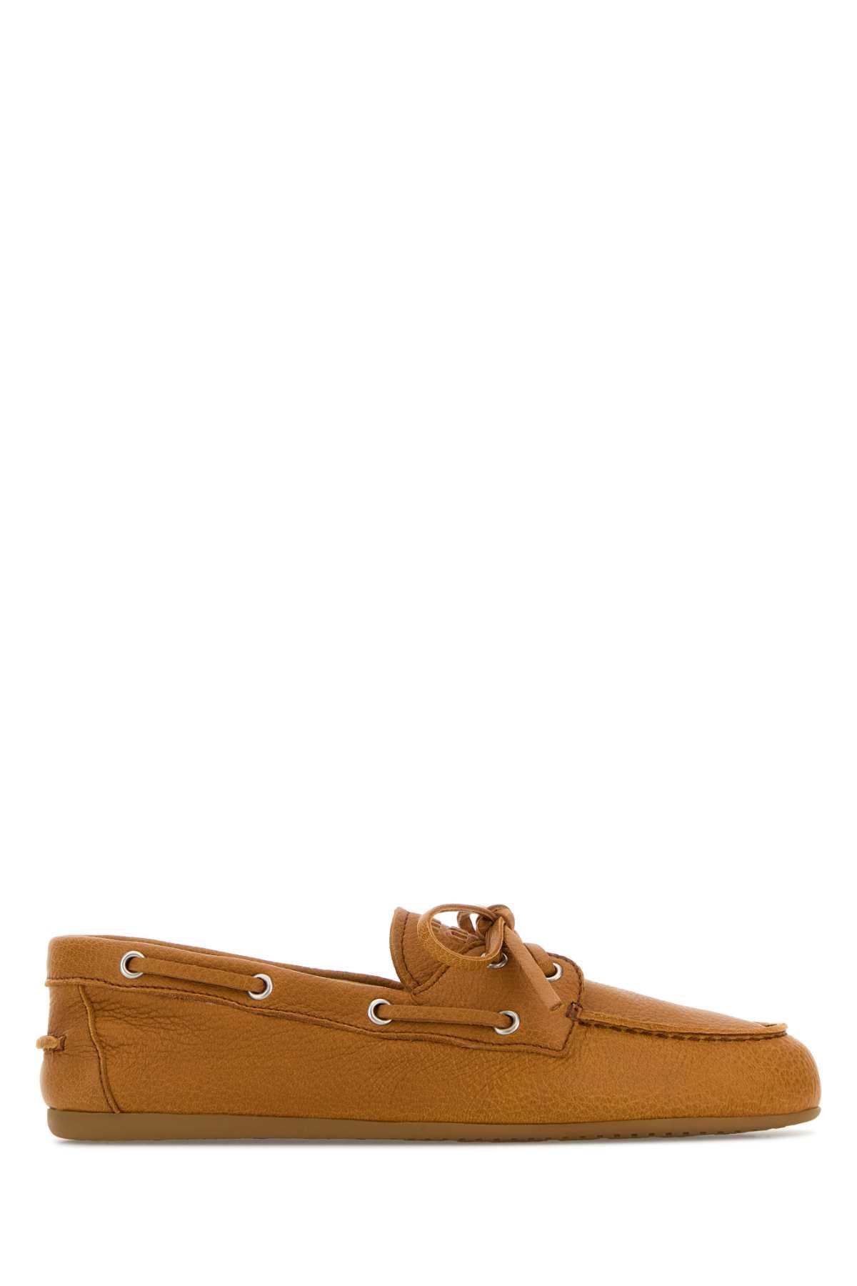 Orange Leather Loafers