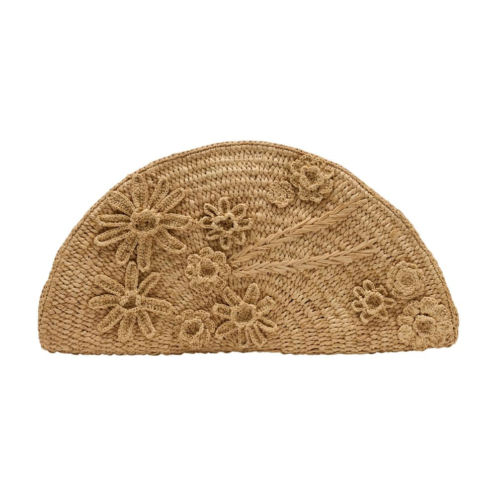 Clutch -  - Raffia - Beige