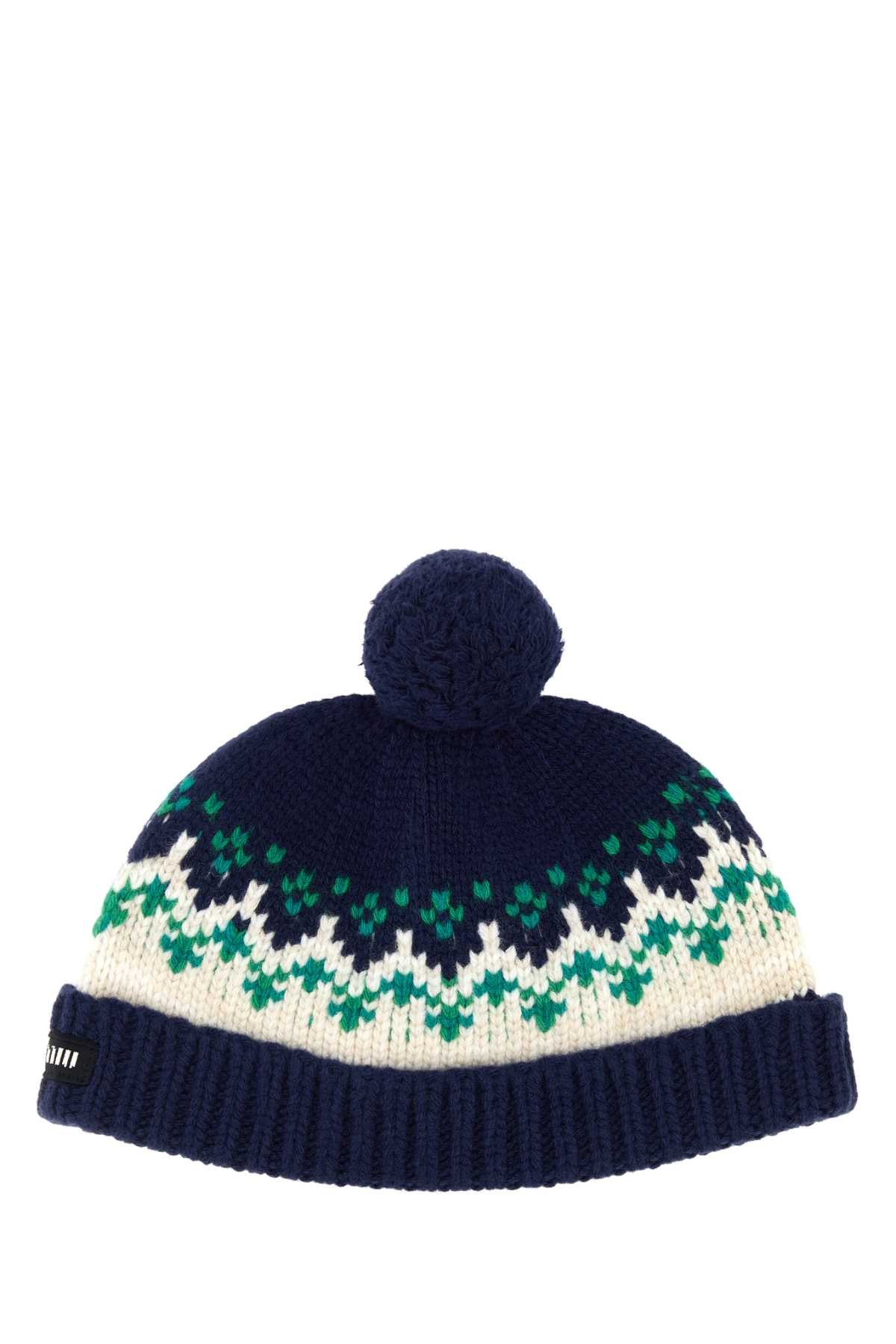 Embroidered Wool Beanie Hat
