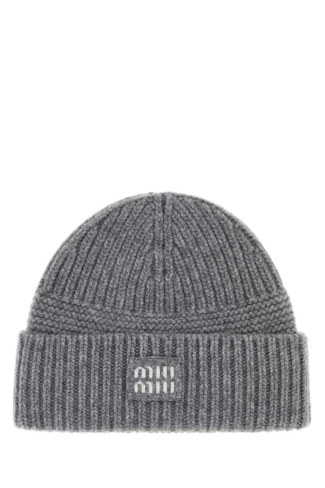 Grey Wool Blend Beanie Hat