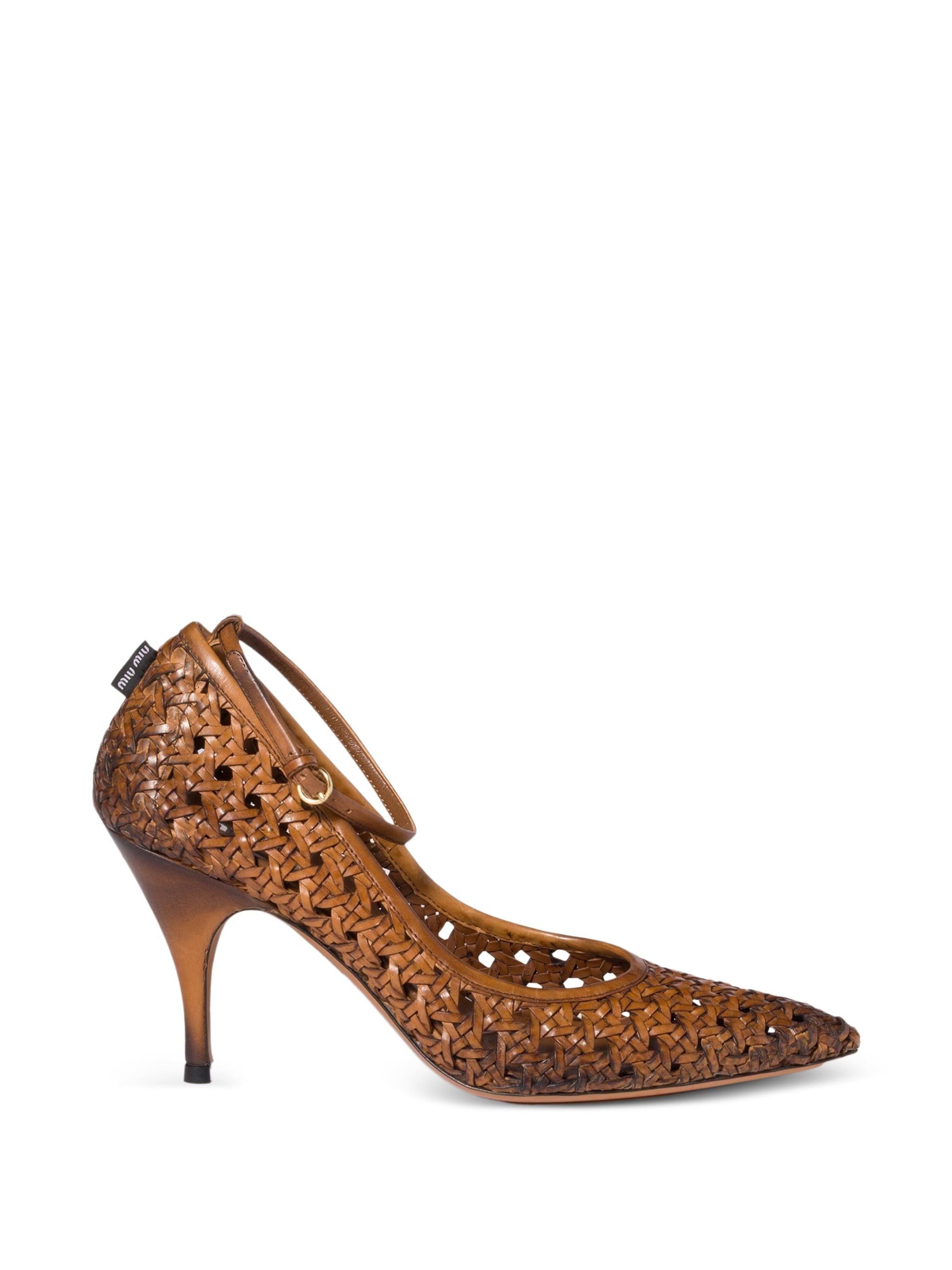 Woven Leather Pumps