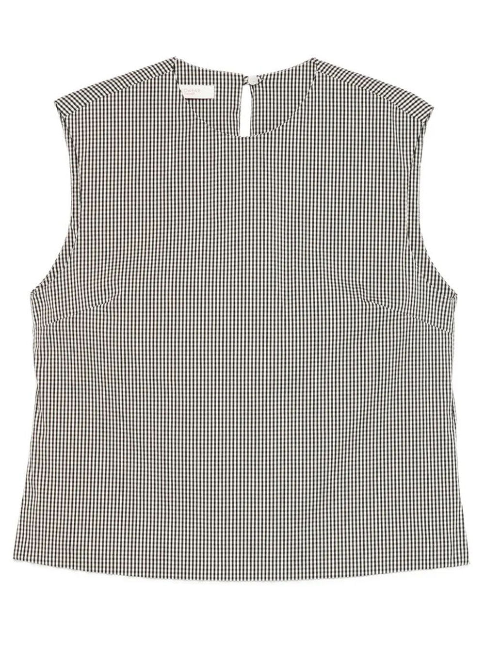 Edith Gingham-Pattern Sleeveless Top