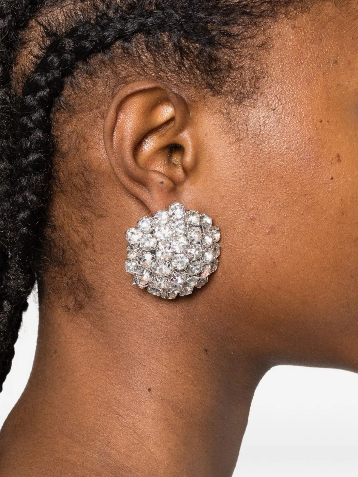 Self-portrait Silver Tone Stud Earrings In Silver