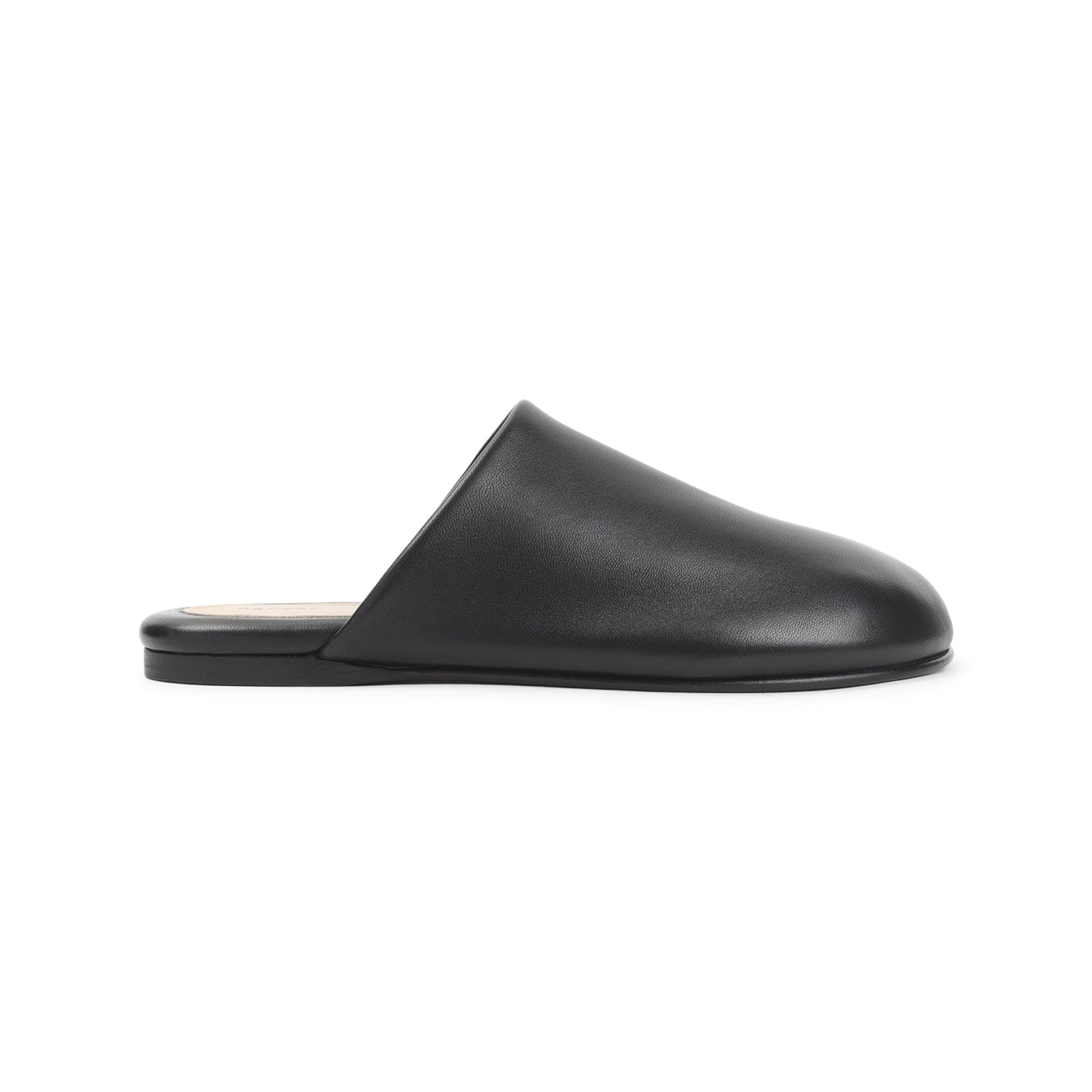 Black Garnier Lamb Leather Mules