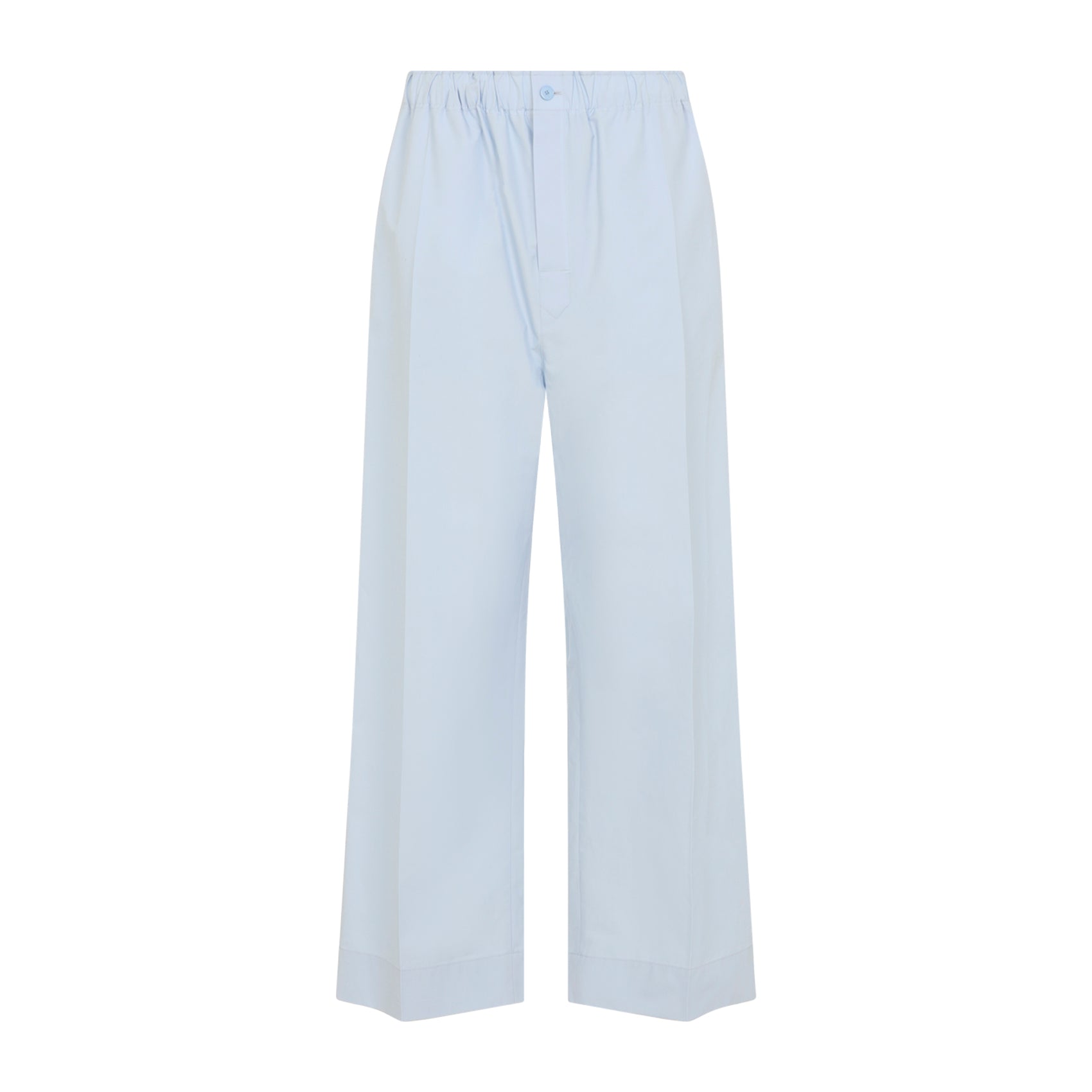 Duck Egg Blue Cotton Pull On Trousers