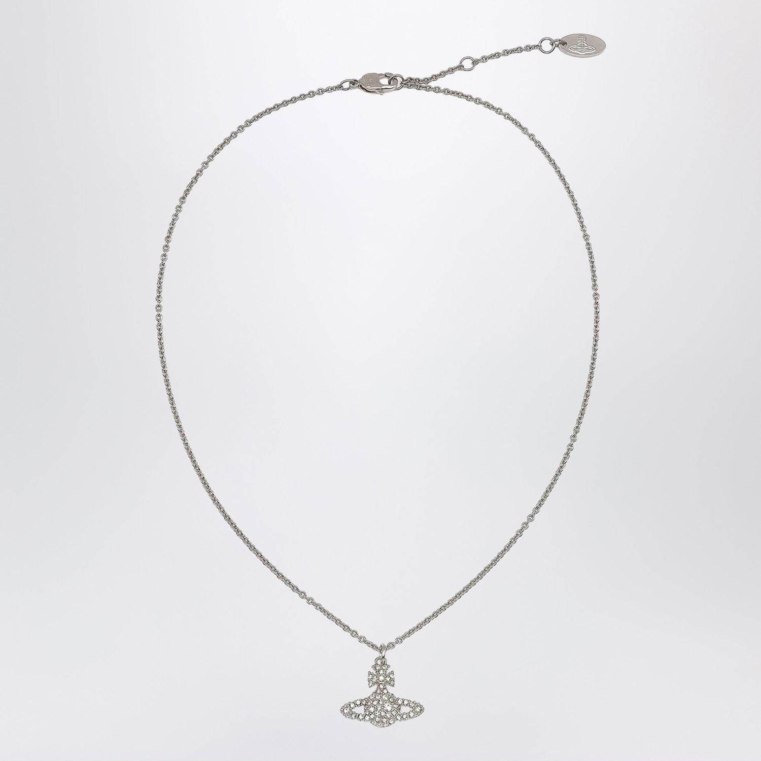 Grace Bas Relief Platinum/Crystal Necklace