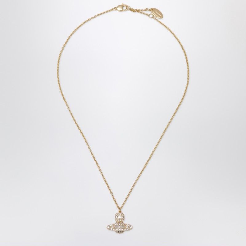 Orb Pendant Necklace In Goldtone Metal With Crystals