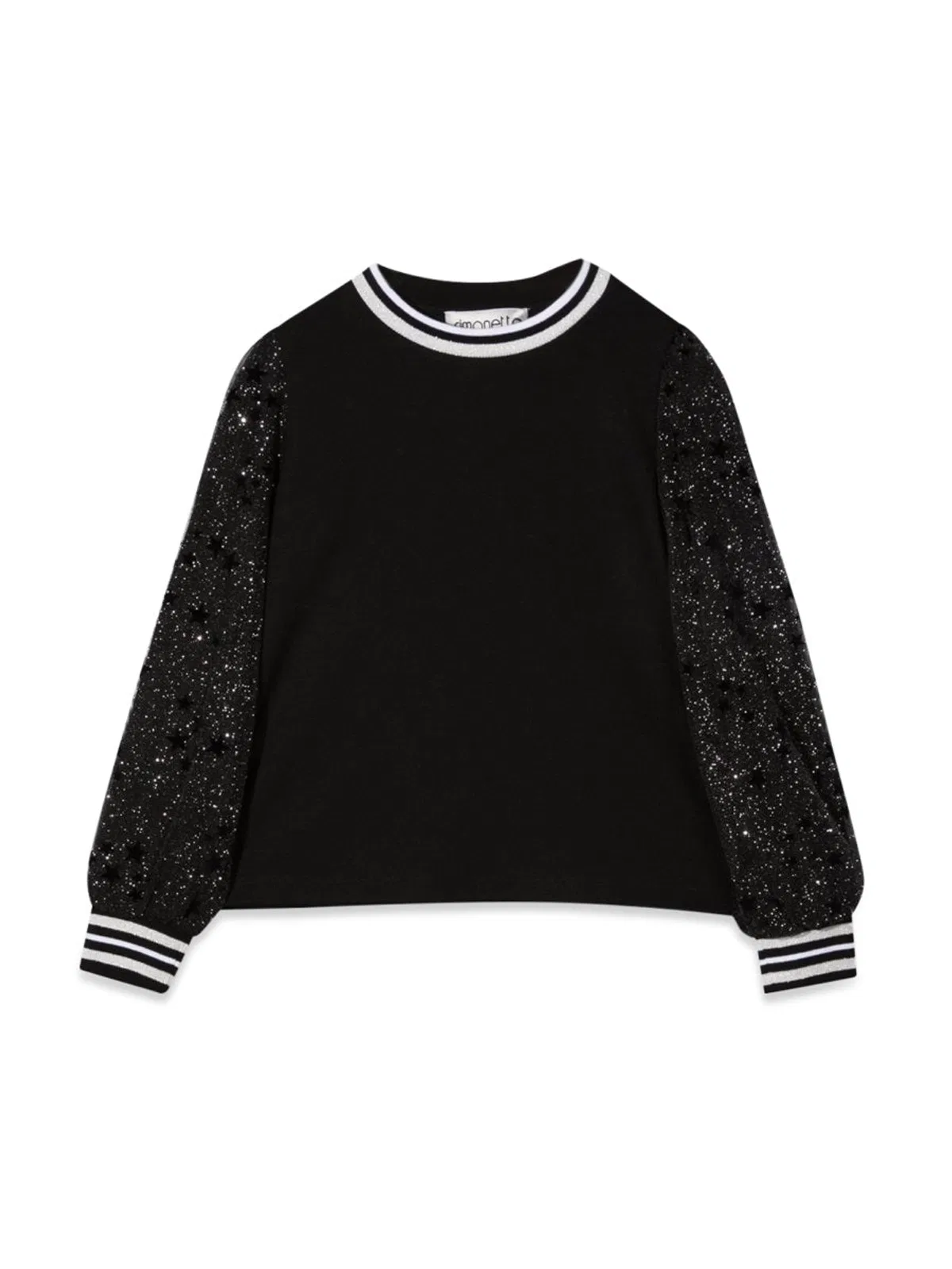 Simonetta Maglia Con Maniche In Tulle In Black