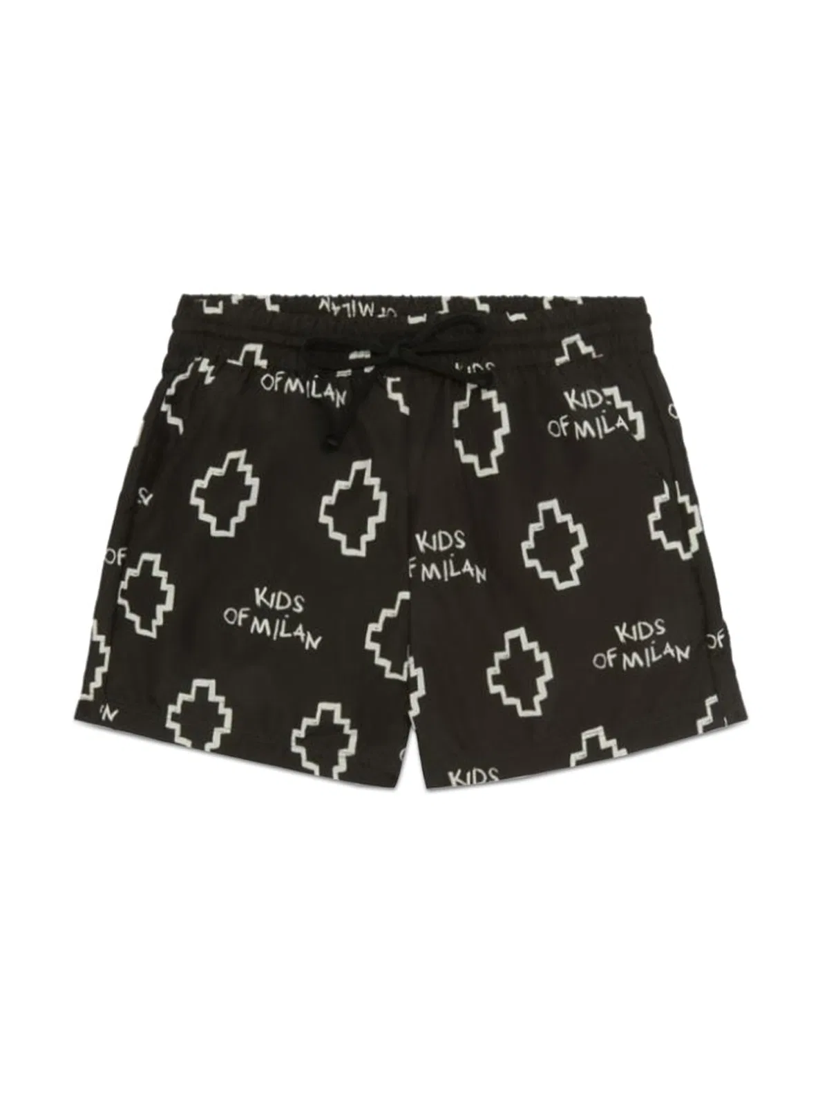 Marcelo Burlon - County Of Milan Marcelo Burlon County Of Milan Basic Logo Aop Beachwear Shor In Black