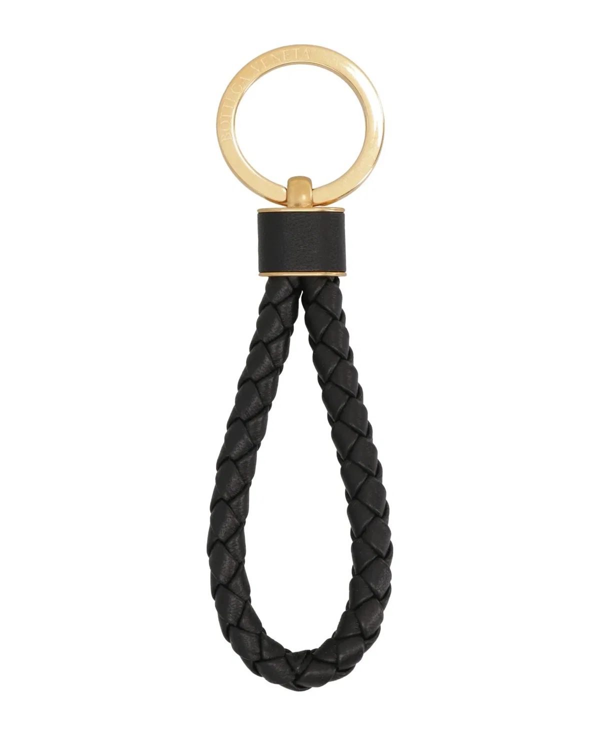 Bottega Veneta Keyring Intrecciato 19 In Black