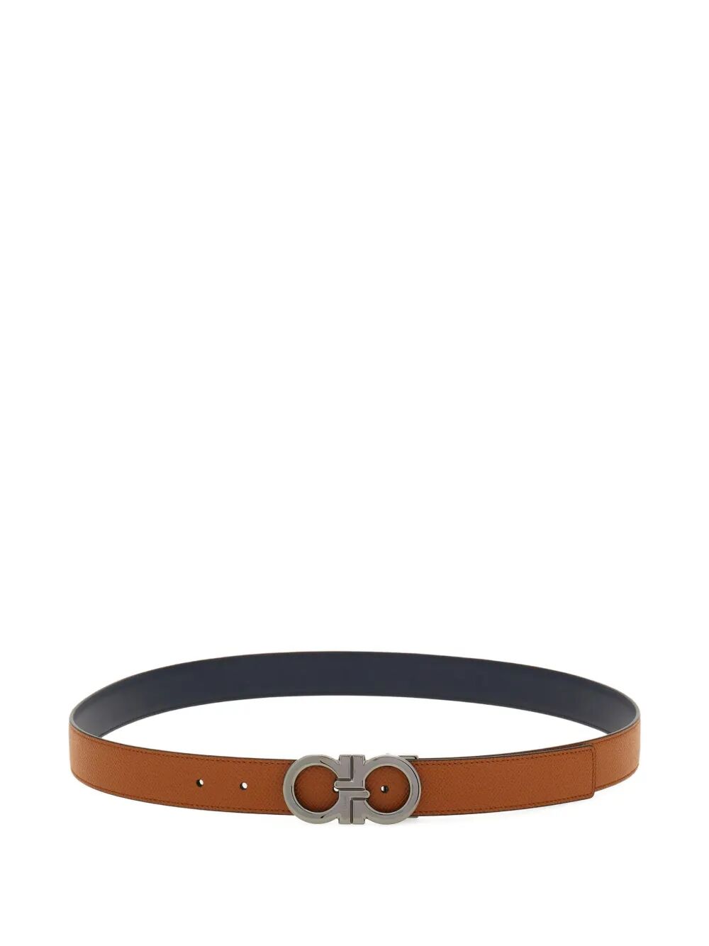 Gancini Grained Leather Reversible Belt
