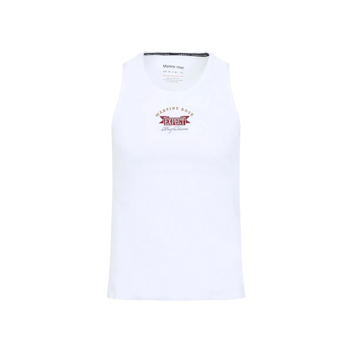 White Cotton Elastane Vest