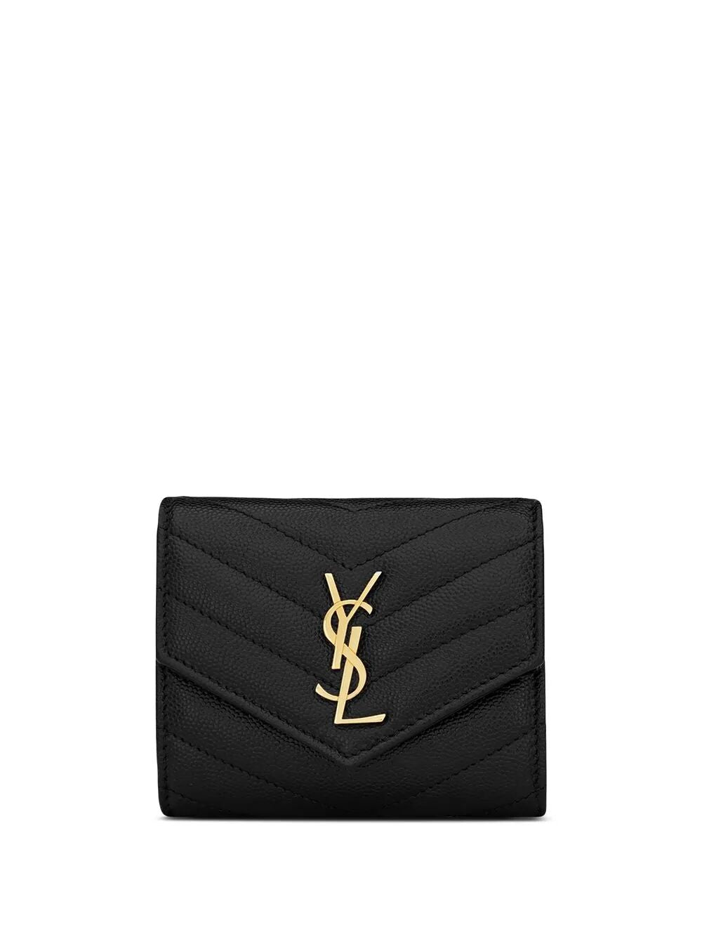 Cassandre Matelassé Tri-Fold Wallet In Grain De Poudre Leather