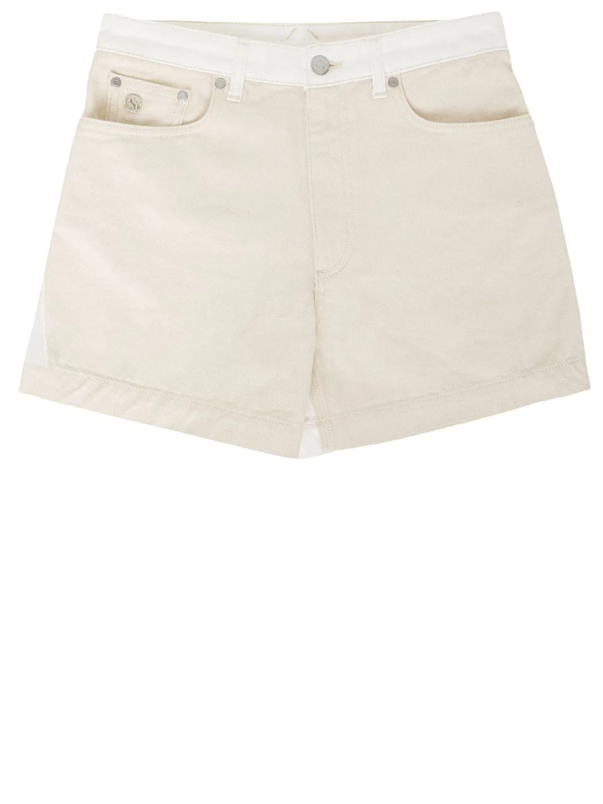 Two-Tone Denim Shorts