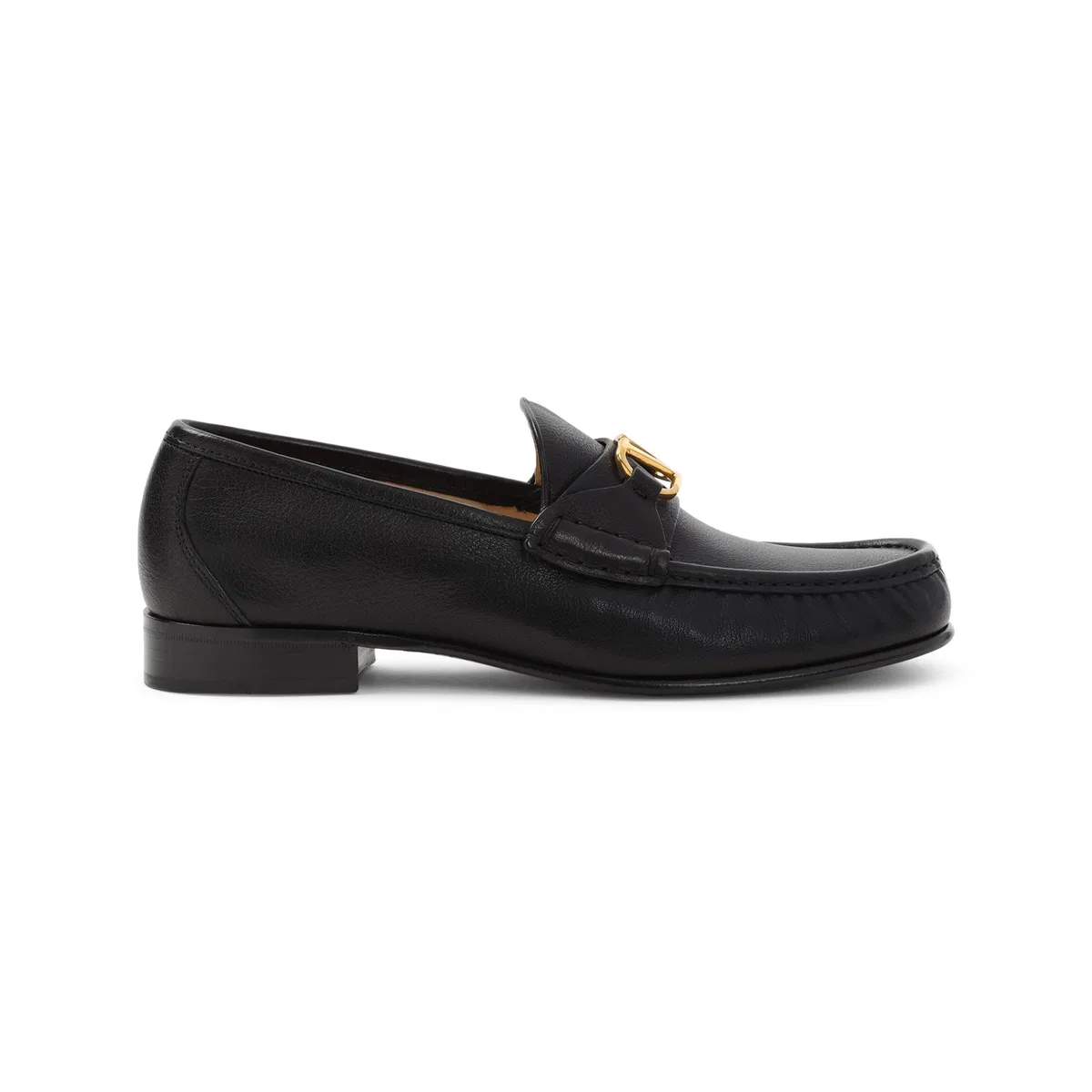Black Leather Vlogo Loafers