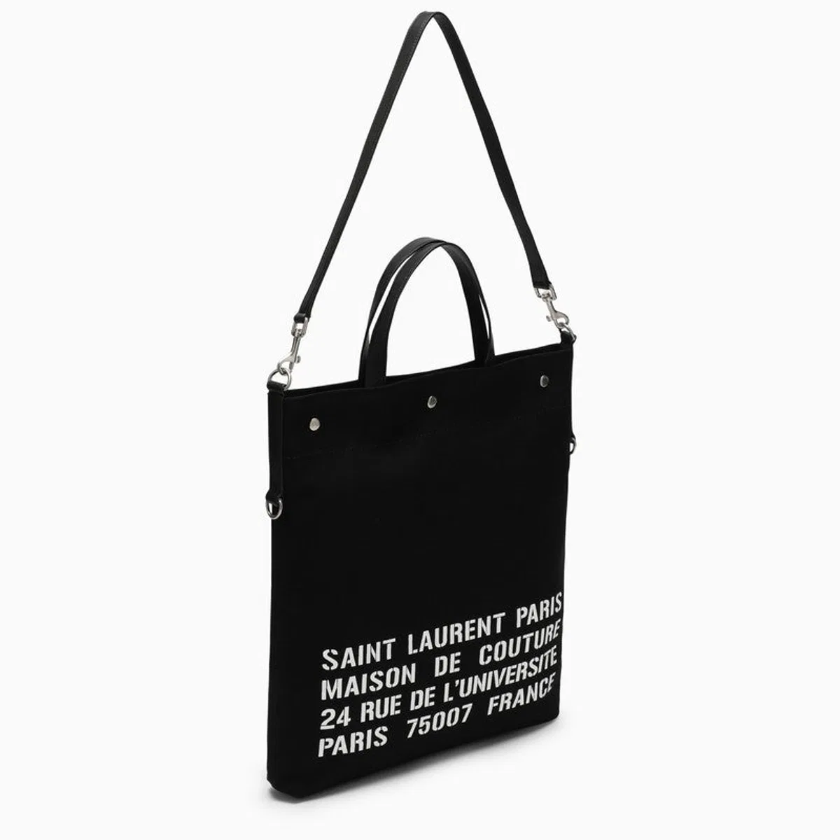 North/South Tote Bag In Black Canvas