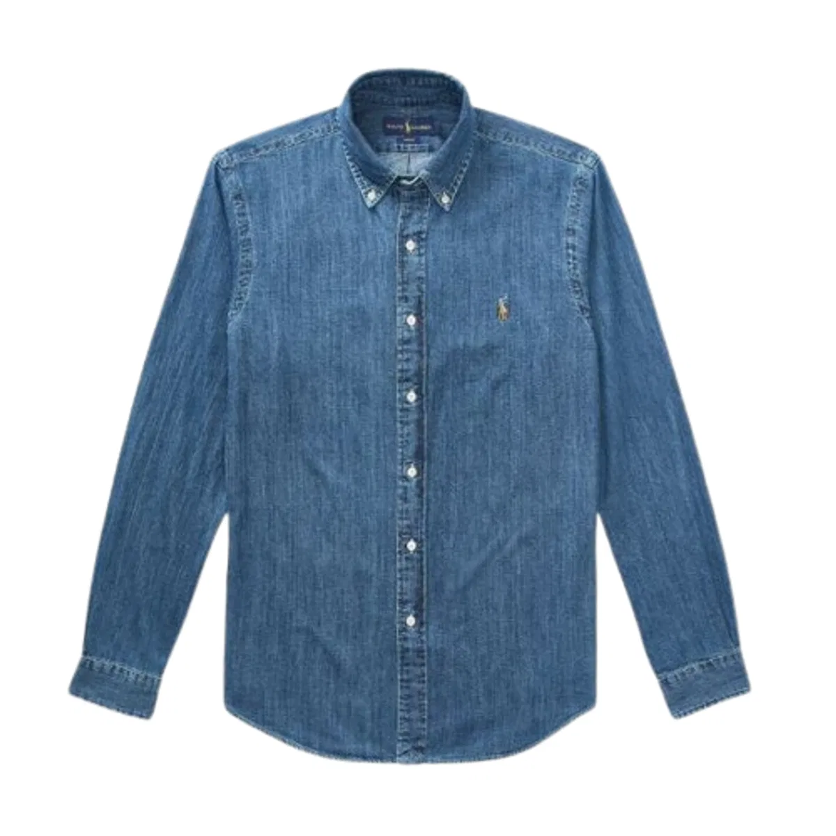 Denim Slim Button-Down Shirt