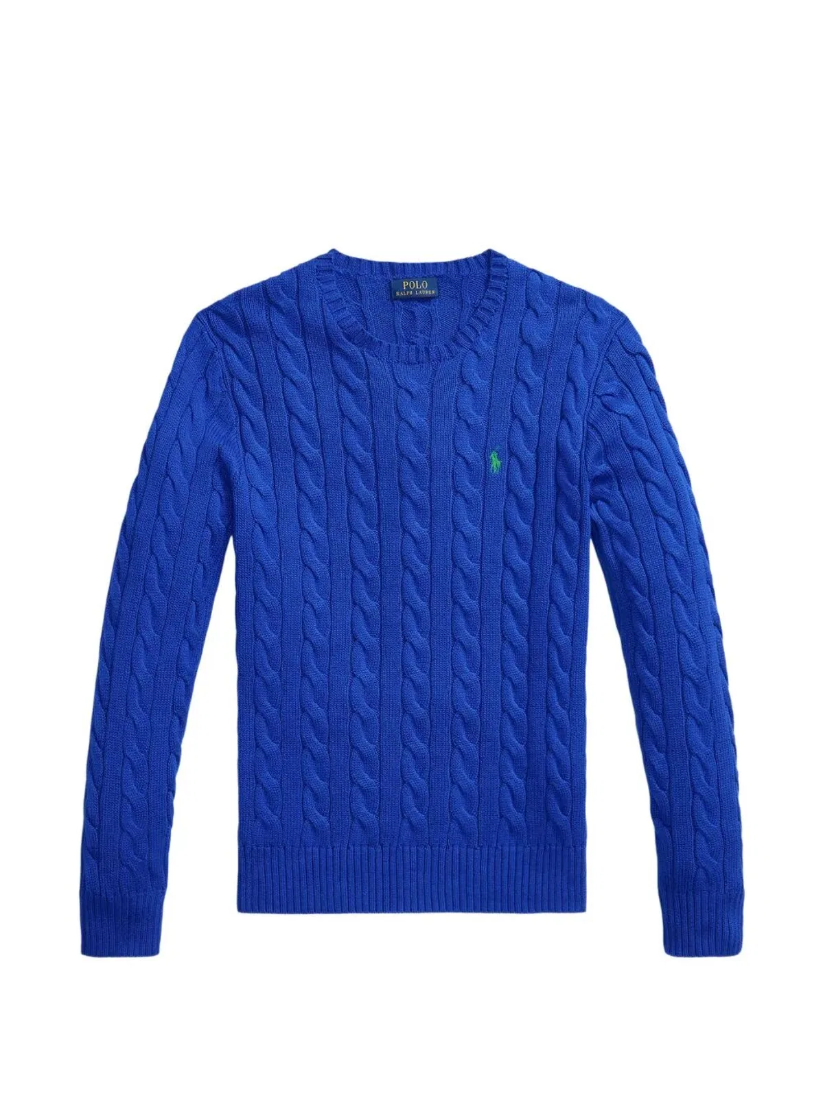 Polo Ralph Lauren Long Sleeves Round Neck Rib Sweater In Blue