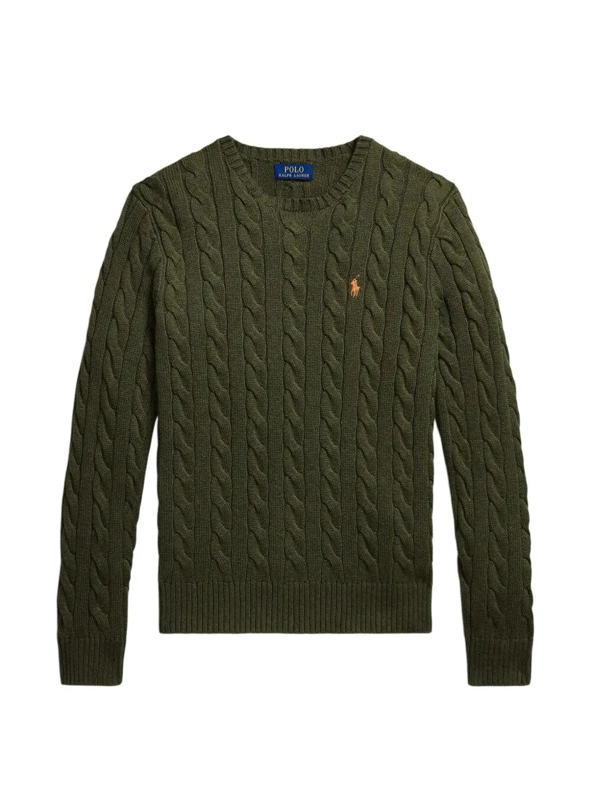 Polo Ralph Lauren Long Sleeves Round Neck Rib Sweater In Green