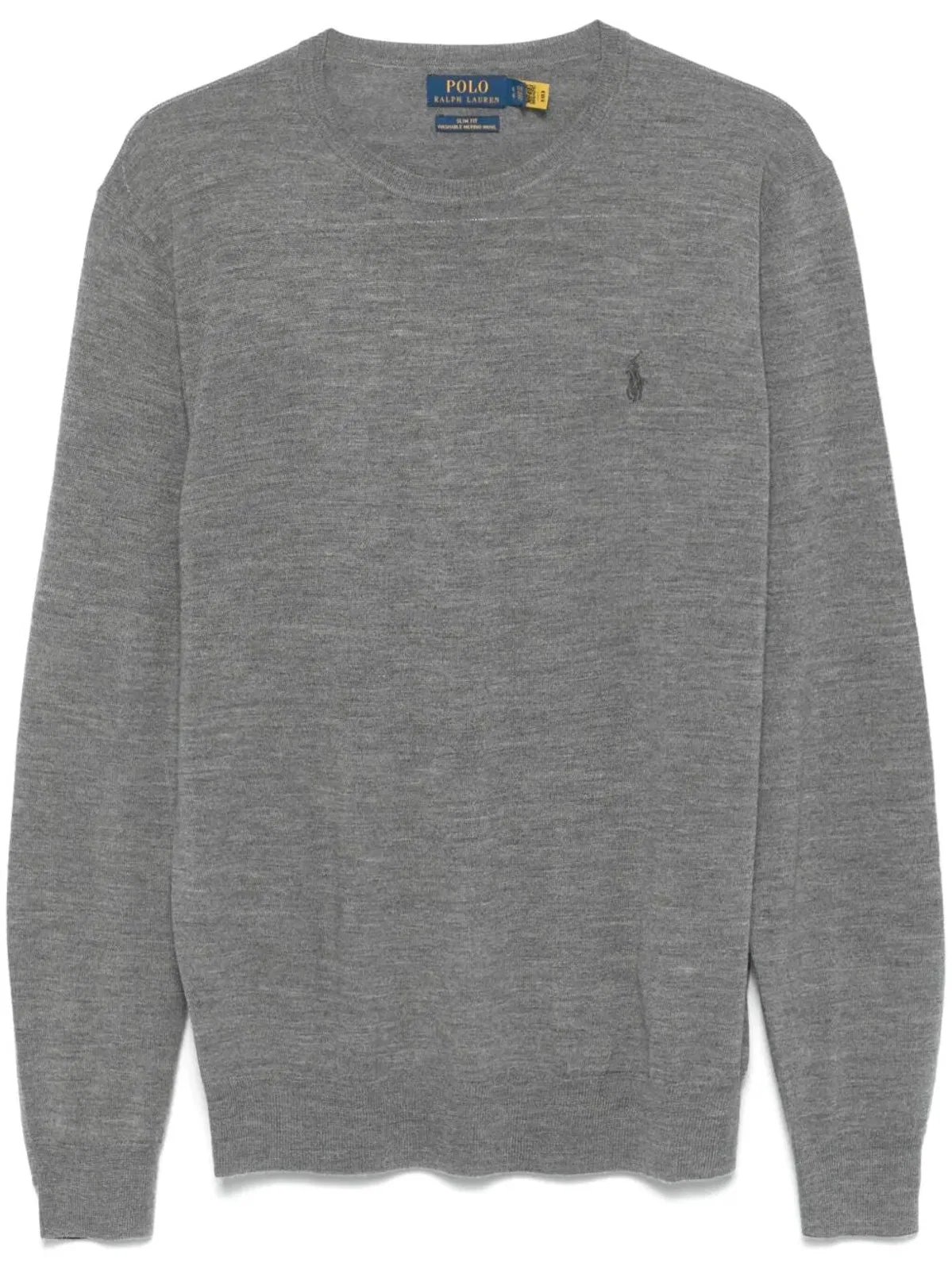Polo Ralph Lauren Crewneck Grey Merino Wool Sweater In Gray