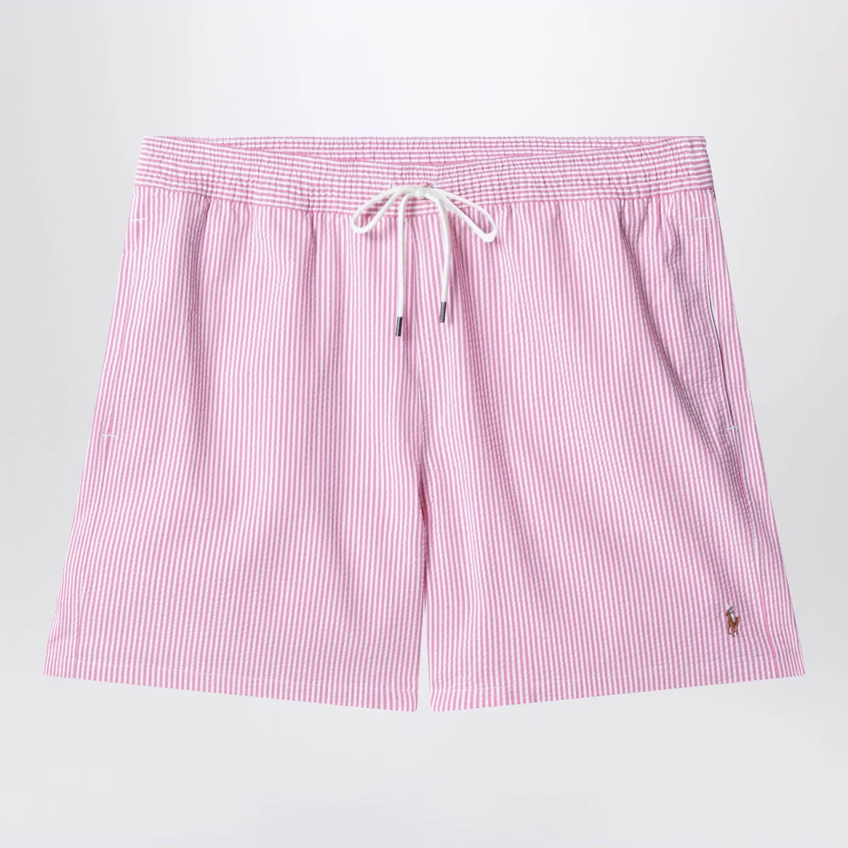 Traveler Striped White/Pink Swim Shorts