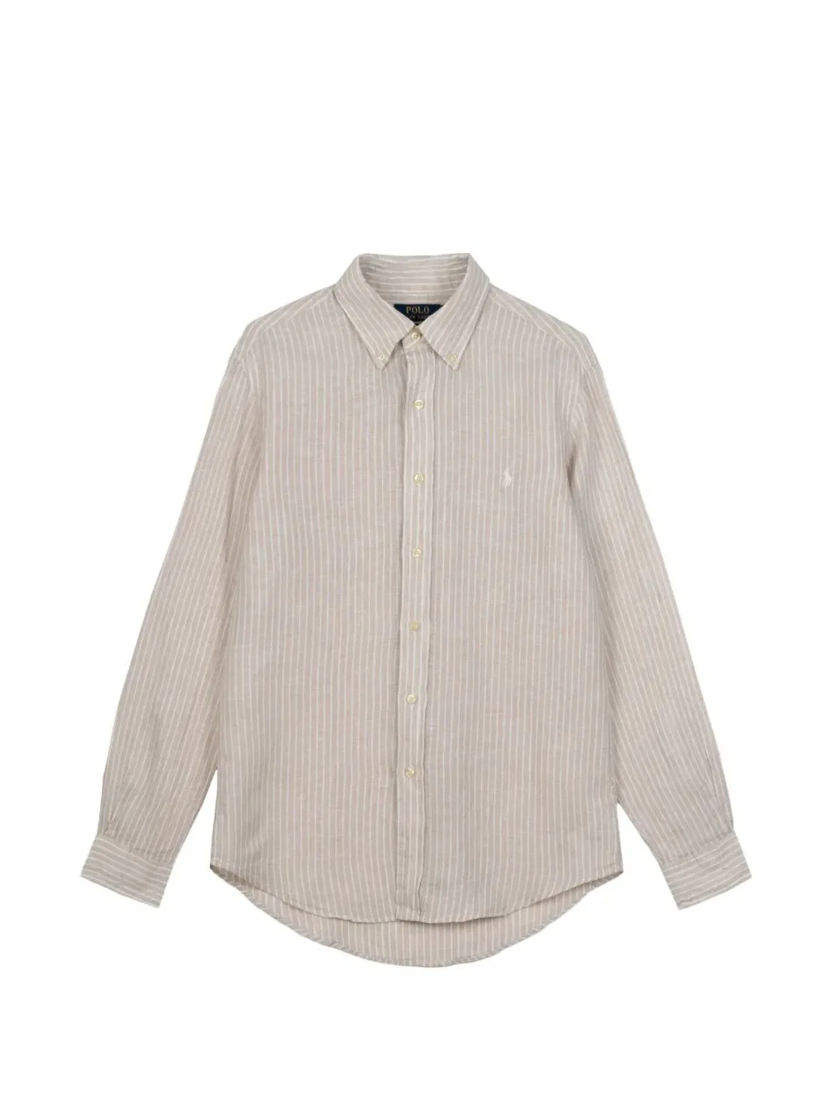 Polo Ralph Lauren Long Sleeves Sport Stripes Shirt In Beige
