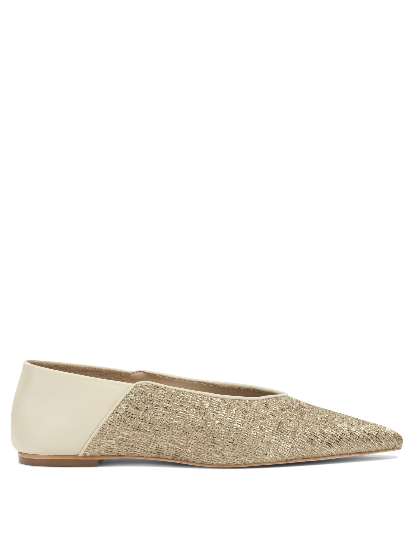 Gold Leather Ballerinas