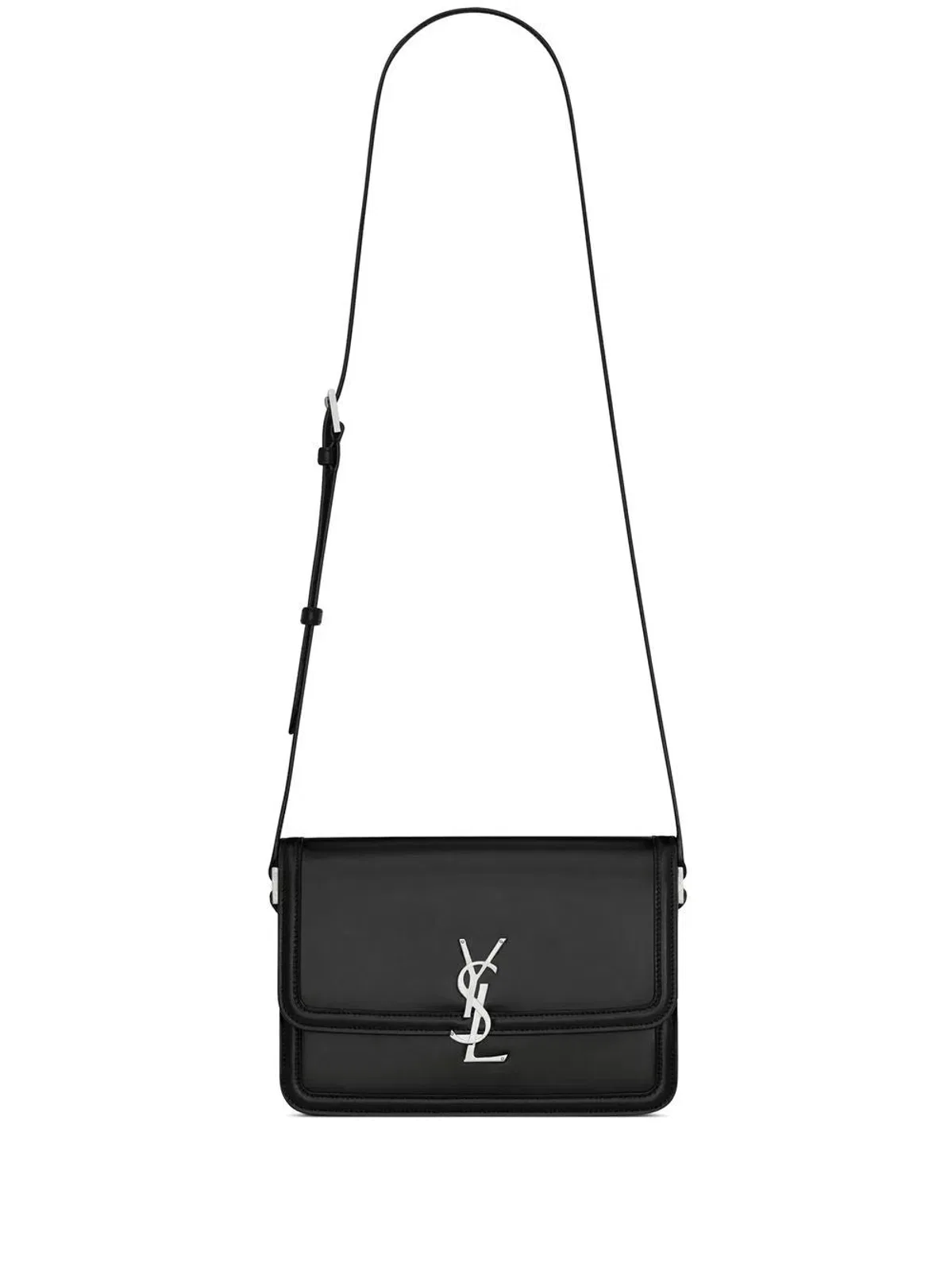 Solferino Black Leather Shoulder Bag