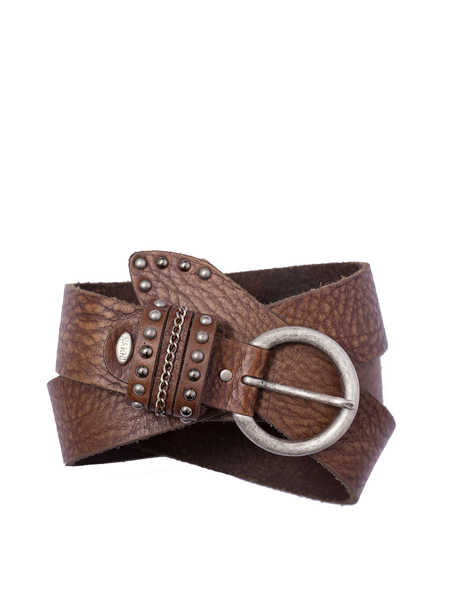 Leather And Metal Belt 4,00 Cm