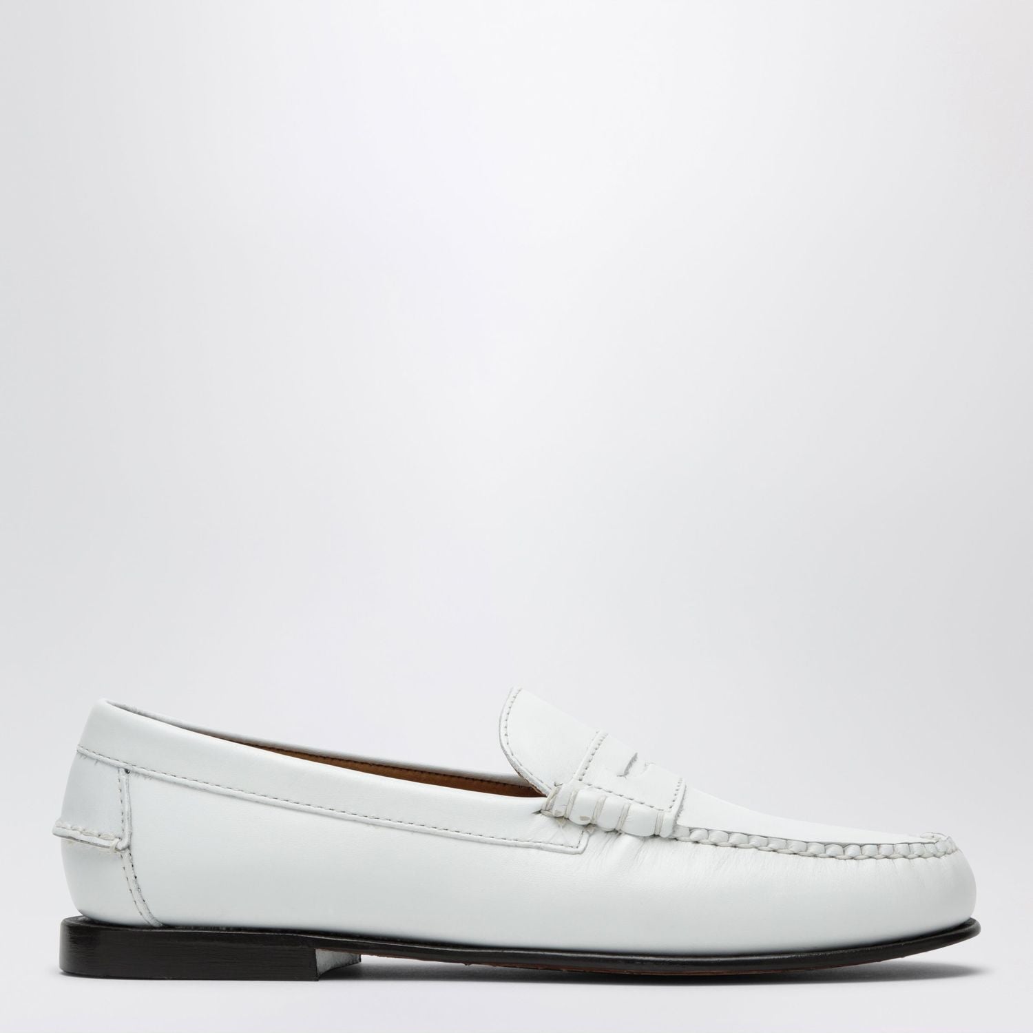 Danielle White Leather Loafers