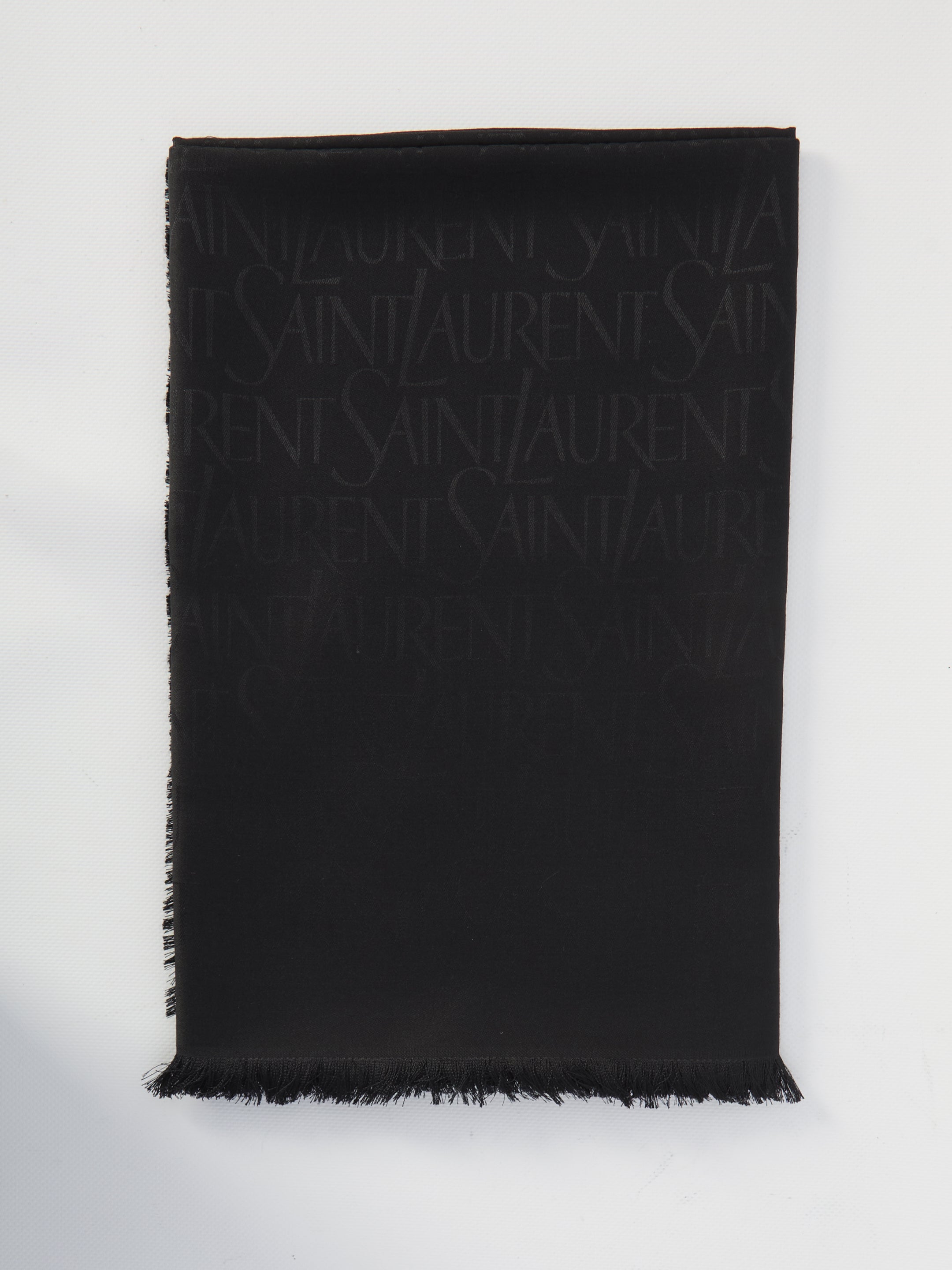 Black Silk Jacquard Scarf