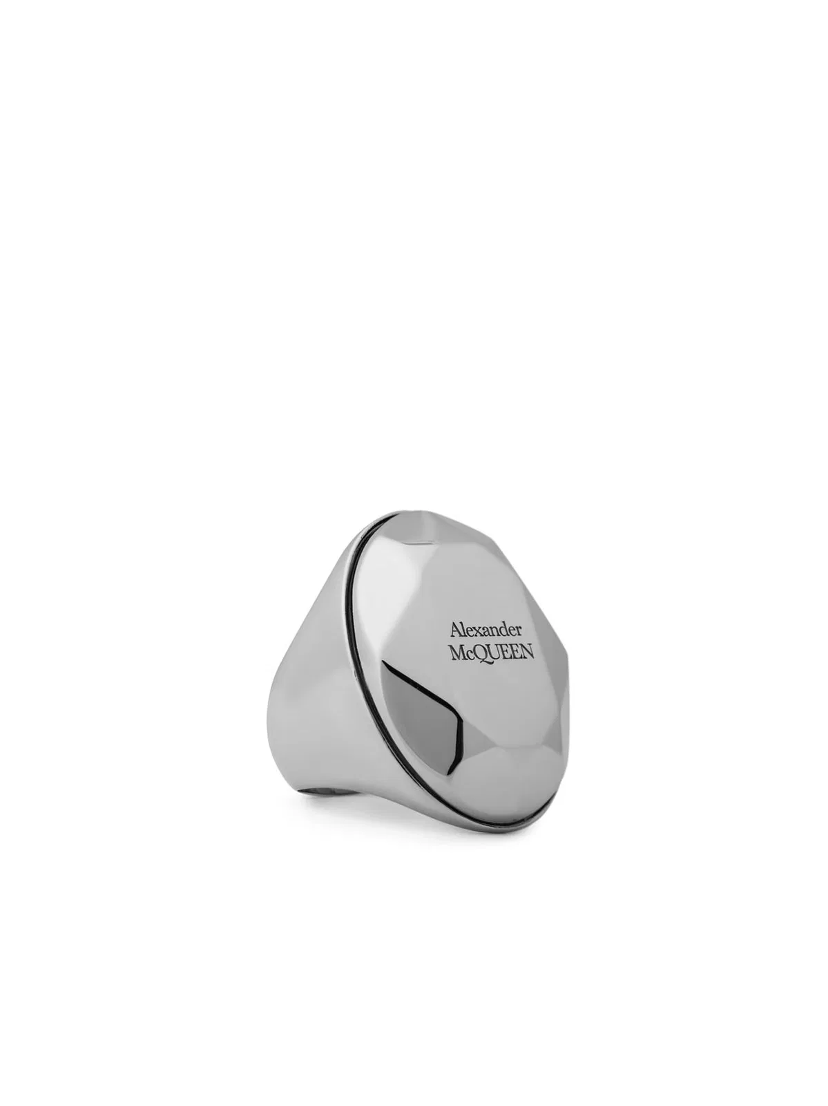 Faceted Stone Logo Ring