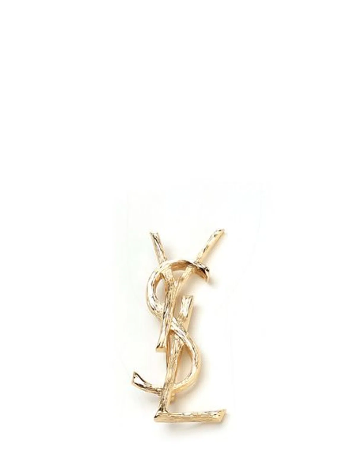 Saint Laurent Opulent Ysl Brooch In Orange