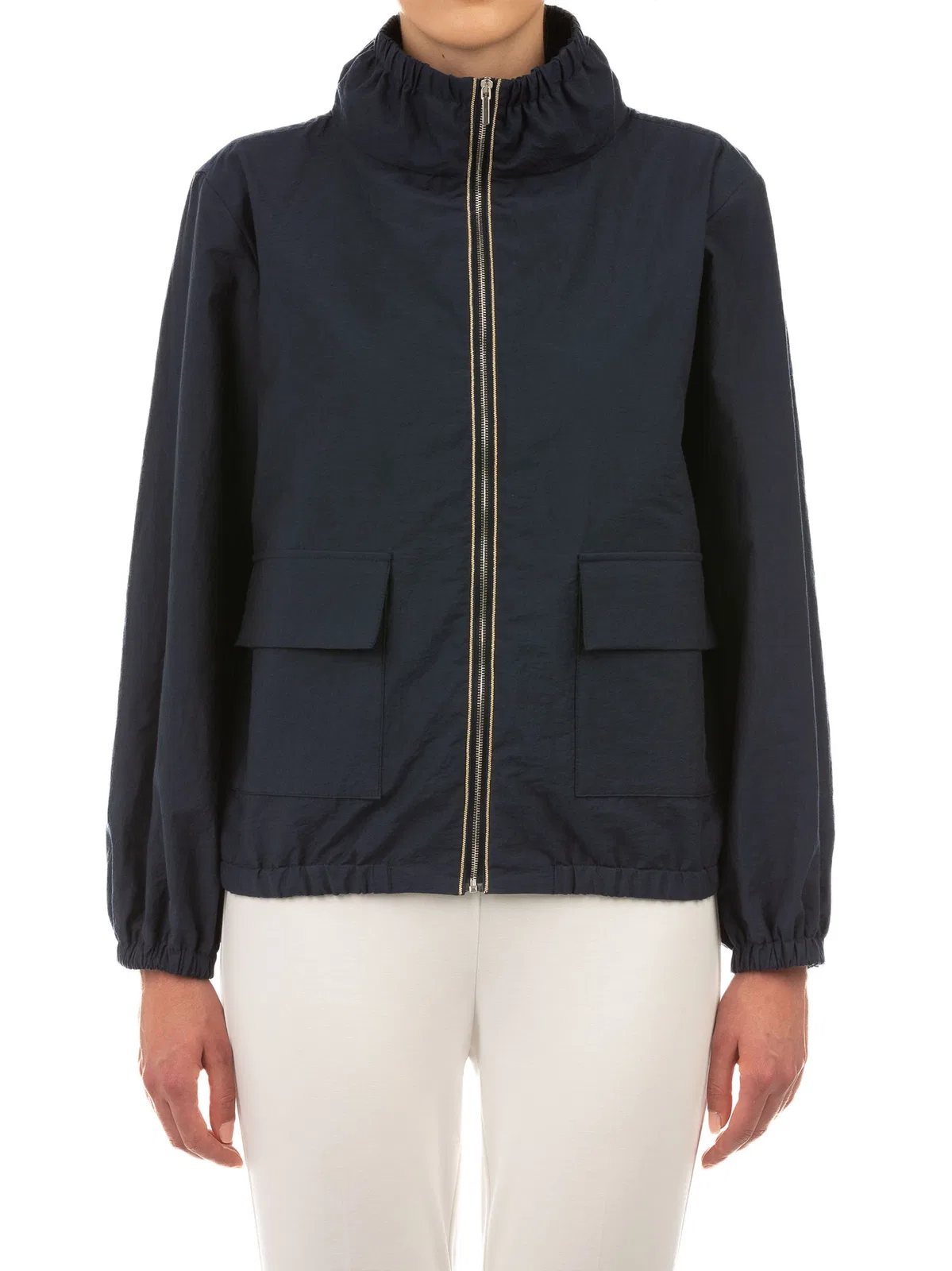 Blue Cotton Blend Jacket