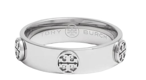 Silver Tone Brass Double T Ring