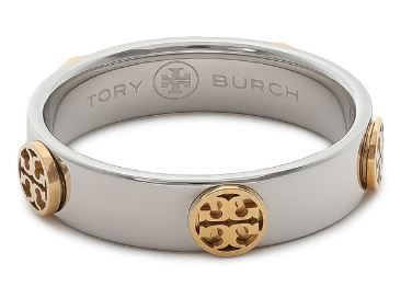 Silver Tone Steel Engraved Logo Ring