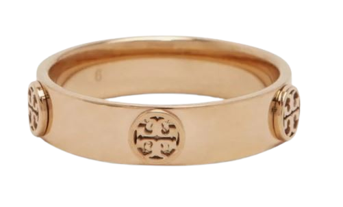 Gold Tone Brass T Logo Ring