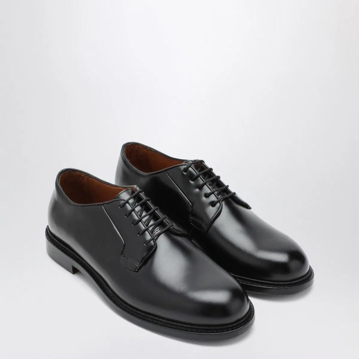 Black Milton Gyw Derby Shoes In Leather