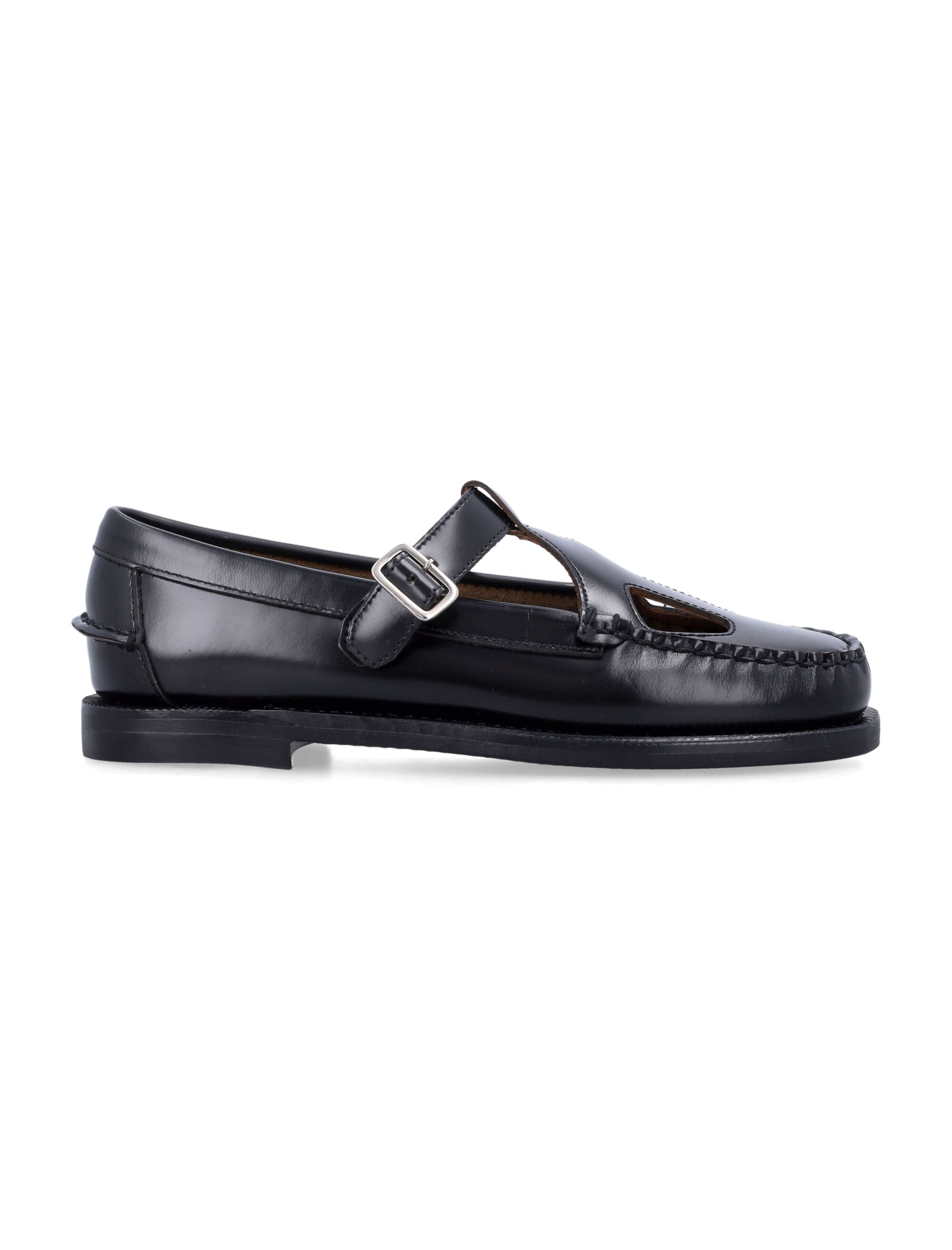 Angelina Tale Black Leather Moccasins