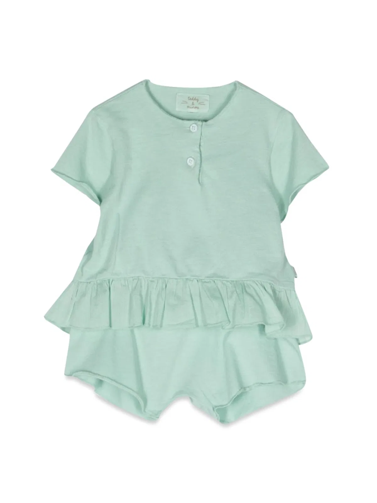 Red Wing Shoes Teddy & Minou Ruffled T-shirt And Shorts Set In Azure