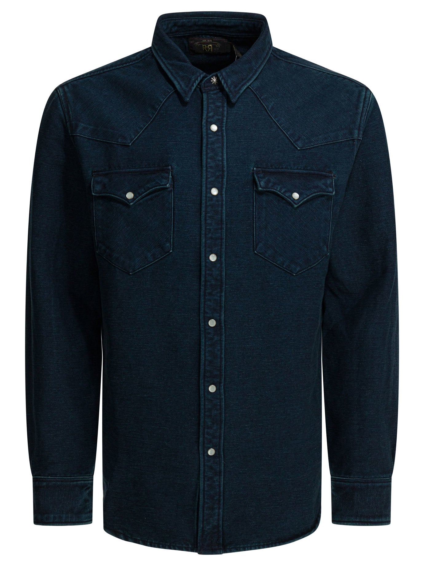 Indigo Suede Western Blue Cotton Shirt