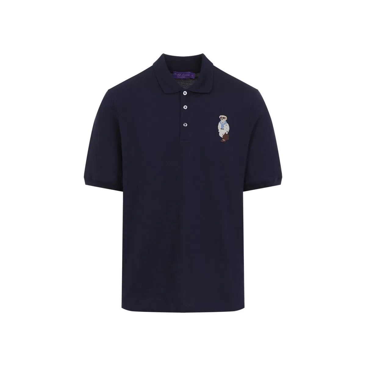 Navy Cotton Bear Polo