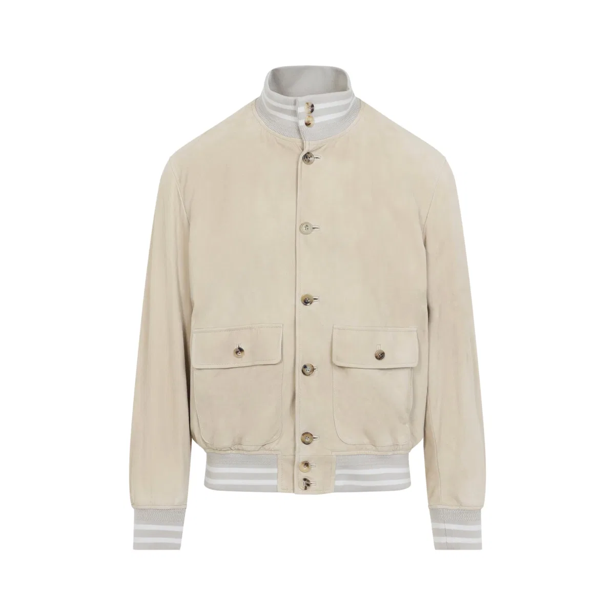 Champegne Suede Bomber Jacket