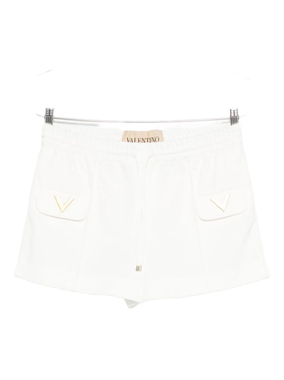 White Stretch Piquet Shorts
