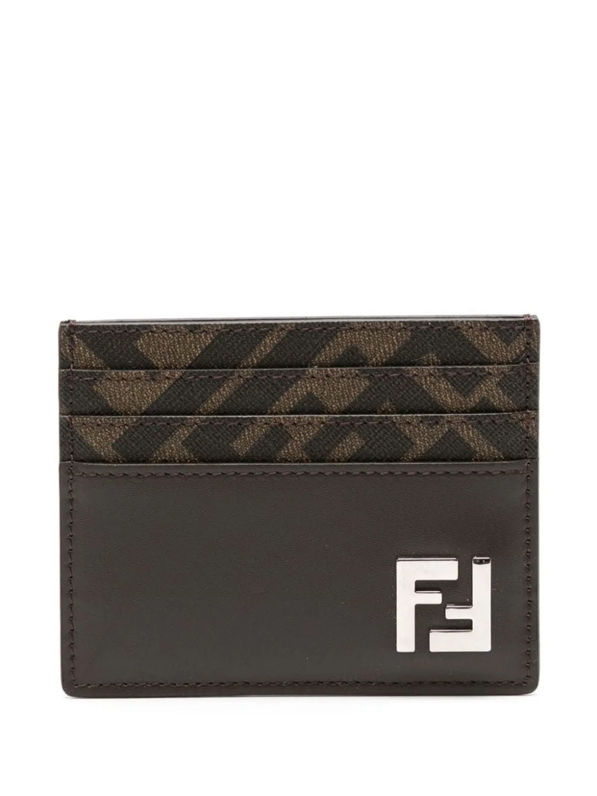 Ff Logo Plaque Leather Cardholder